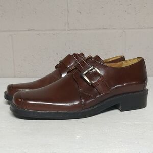 Men's Stacy Adams Brown Leather Monk Strap Dress Loafer Dress Shoe Size 9, NWOT
